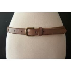FOSSIL Distressed Skinny Tan Leather Studded Belt Womens sz XS